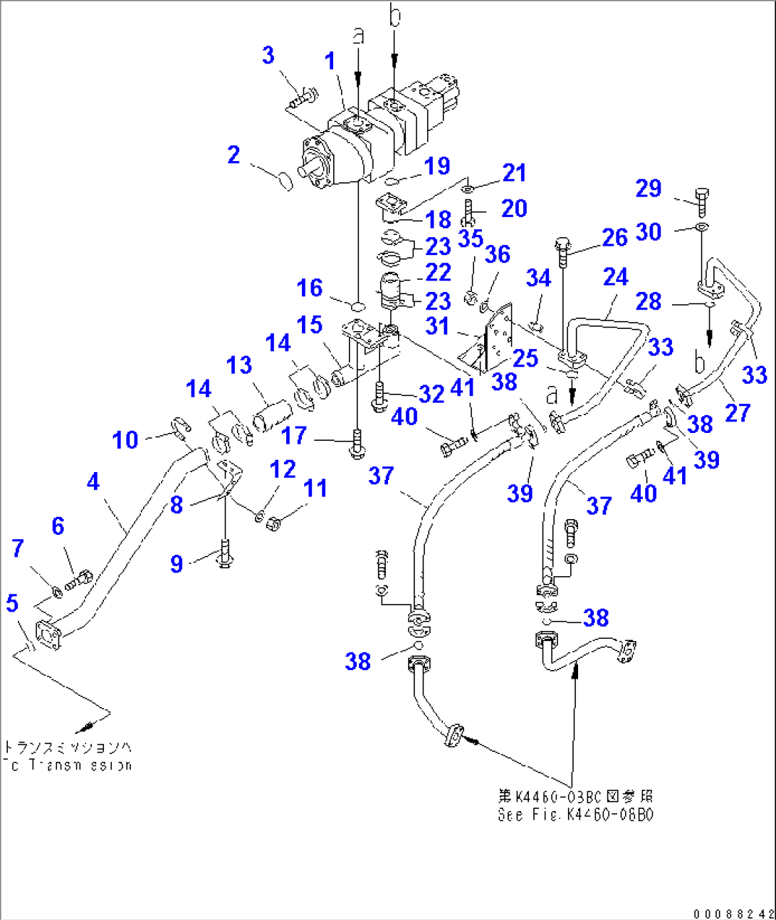 TORQUE CONVERTER AND TRANSMISSION (PUMP PIPING)(#70002-)