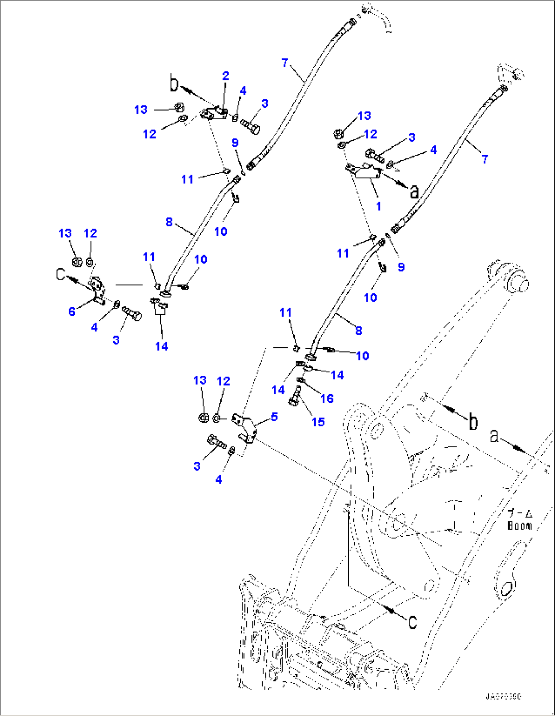Hydraulic Oil Piping, Mounting and Piping (#80001-)