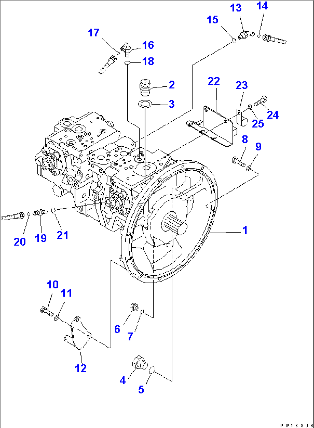 MAIN PUMP (CONNECTING PARTS)(#200001-200007)