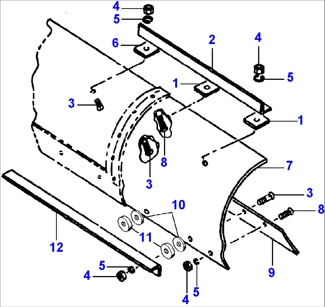 1/2 INCH EXTENSION FOR 7/8 INCH MOLDBOARD FOR 14 FT. MOLDBOARD