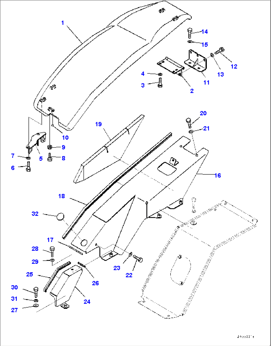 Front Cover, Hydraulic Tank Cover (#5001-)