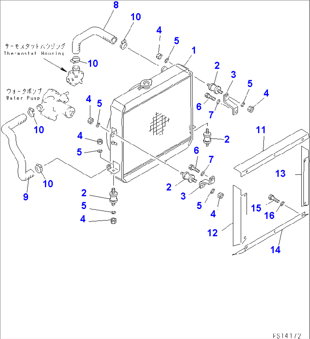 RADIATOR AND MOUNTING PARTS(#2001-2055)