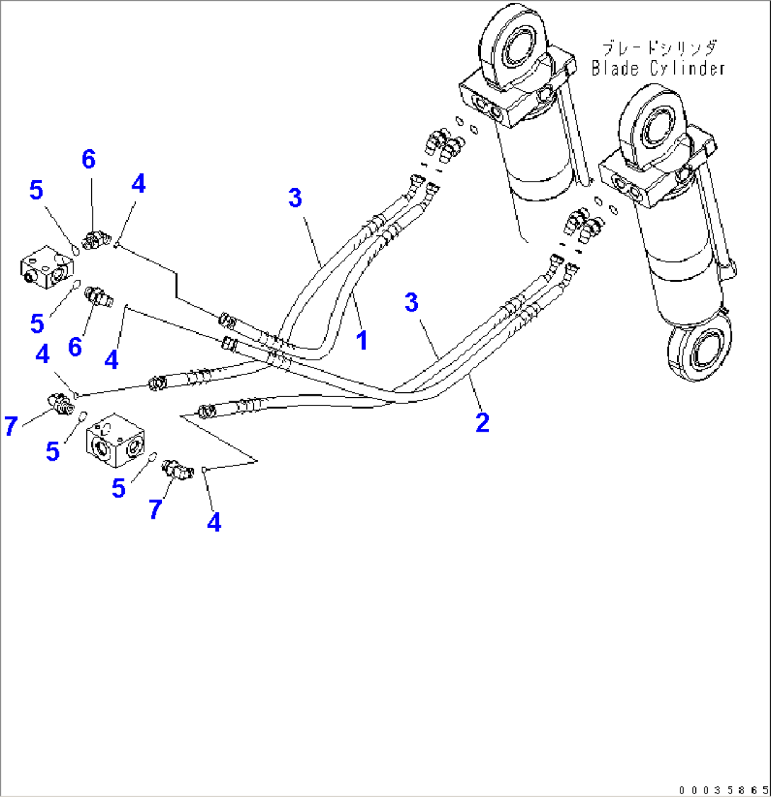 REAR DOZER BLADE (CYLINDER PIPING)