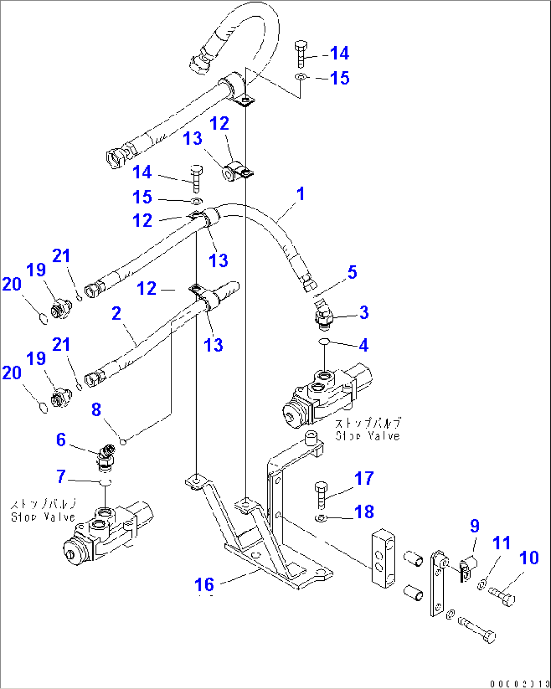 STEERING LINE (ORBITROL PIPING) (FOR JOY STICK STEERING)(#90001-)