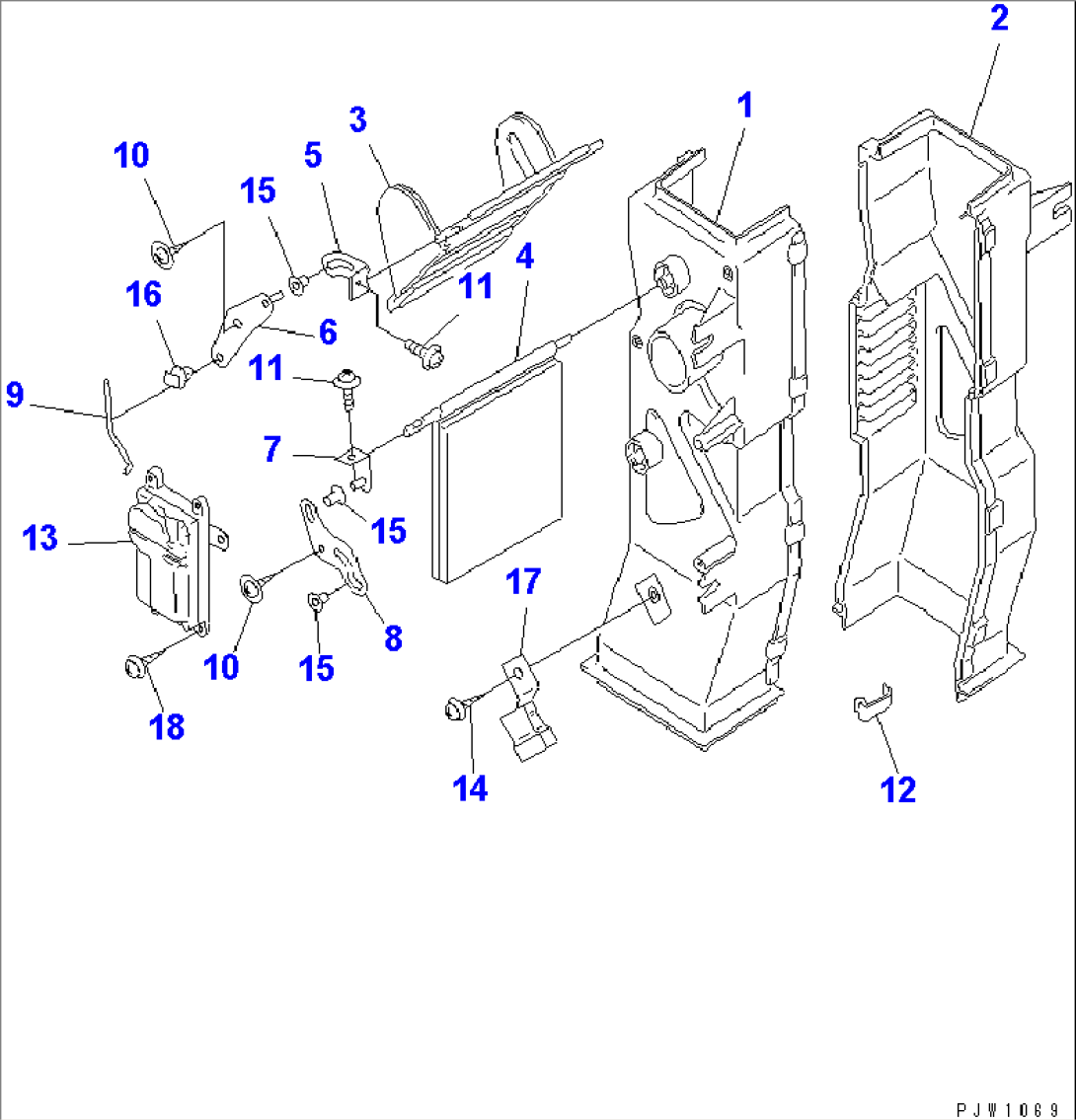 AIR CONDITIONER COMPONENT PARTS (AIR DUCT INNER PARTS)(#60001-)