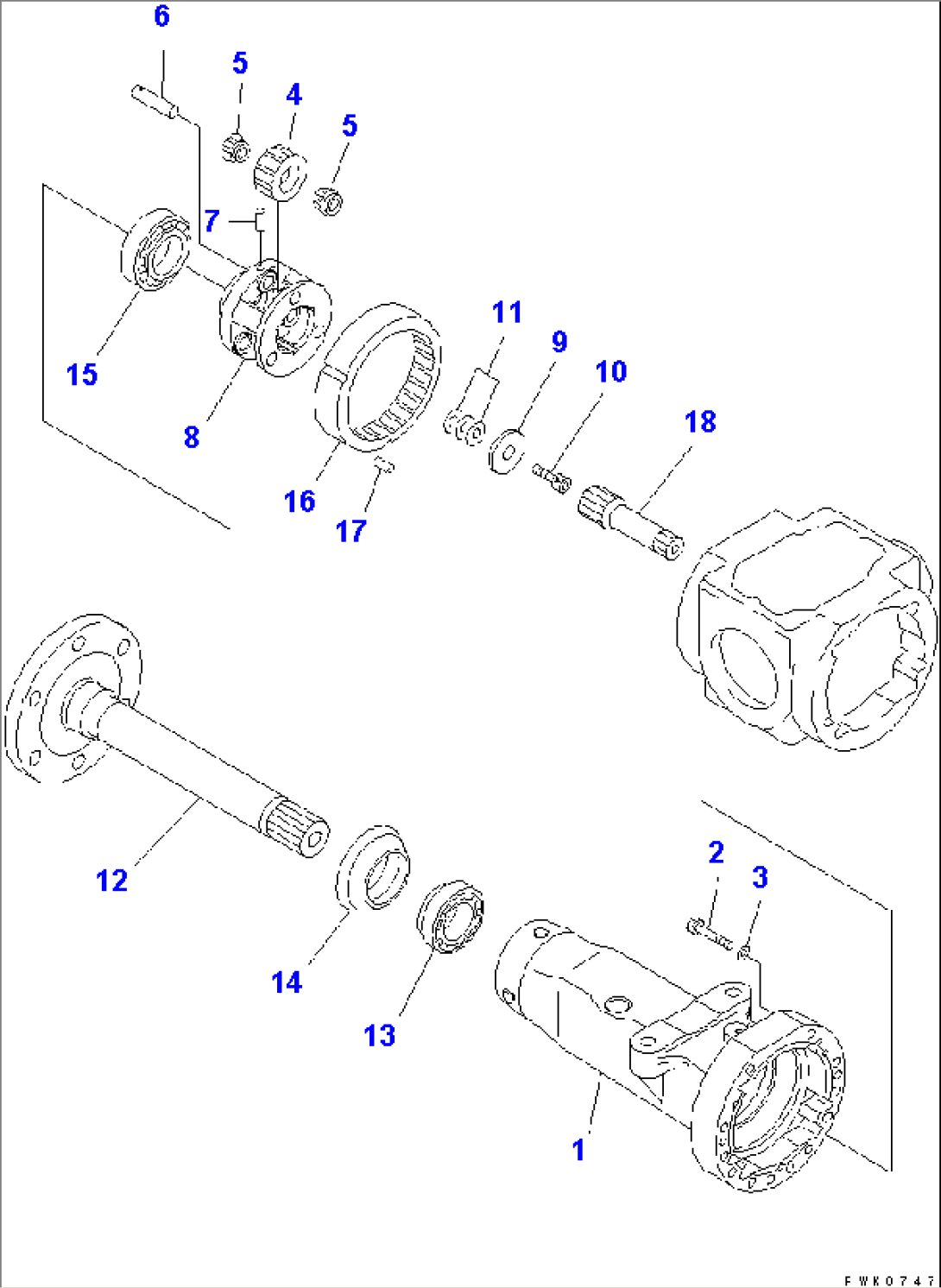 REAR AXLE (FINAL DRIVE¤ R.H.)(#15001-)