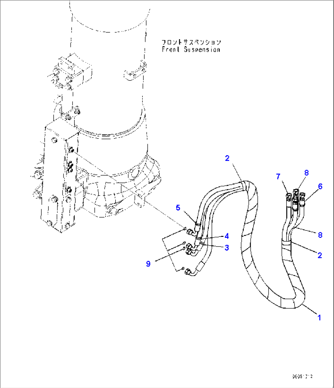 Front Axle, Hose (1/2) (#8173-8864)