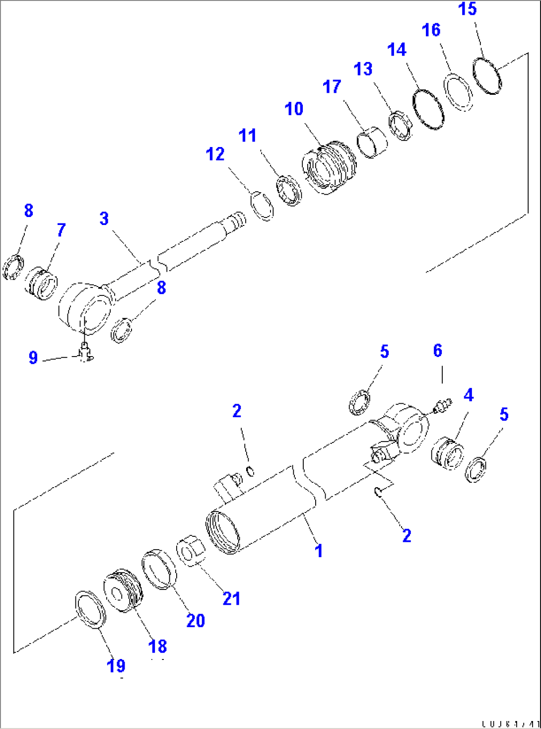 FOLDING HOPPER REAR CYLINDER(#1001-)