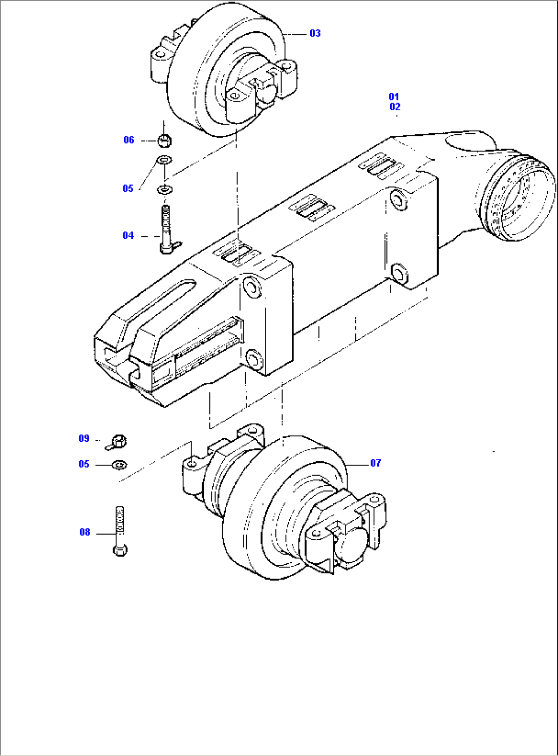 Track Frame R.H. and L.H., Bottom- and Top Roller