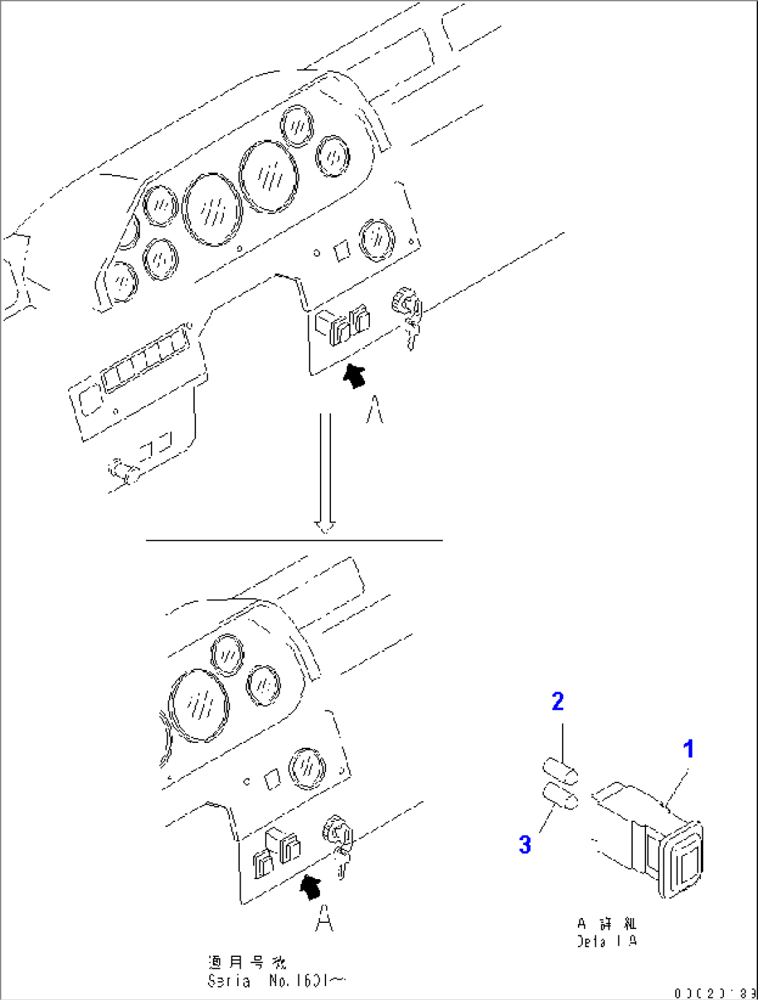 FLOOR SUB (EXHAUST BRAKE SWITCH AND PIROT LAMP)(#1425-)