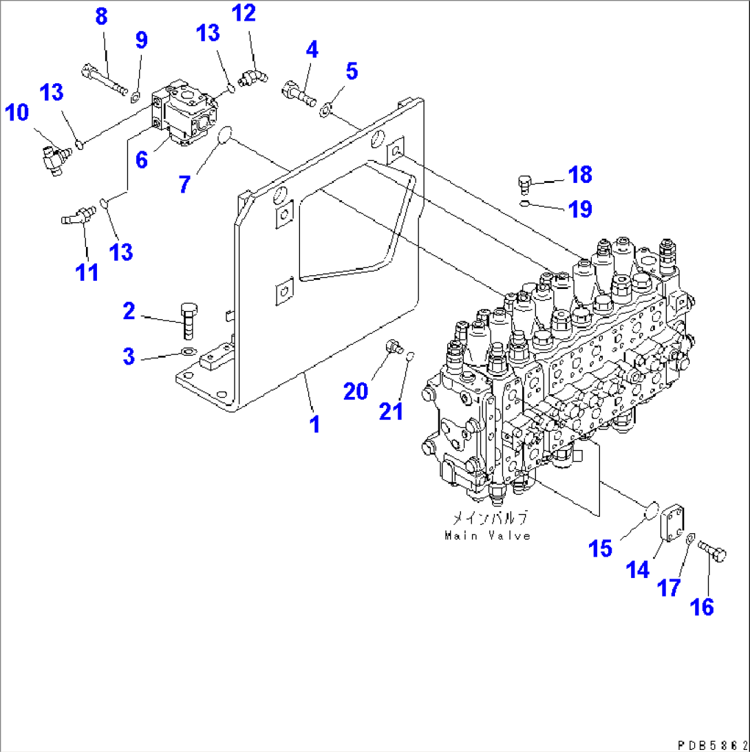 MAIN VALVE (VALVE BRACKET AND PIPING) (TUNNEL SPEC.)(#10022-10573)