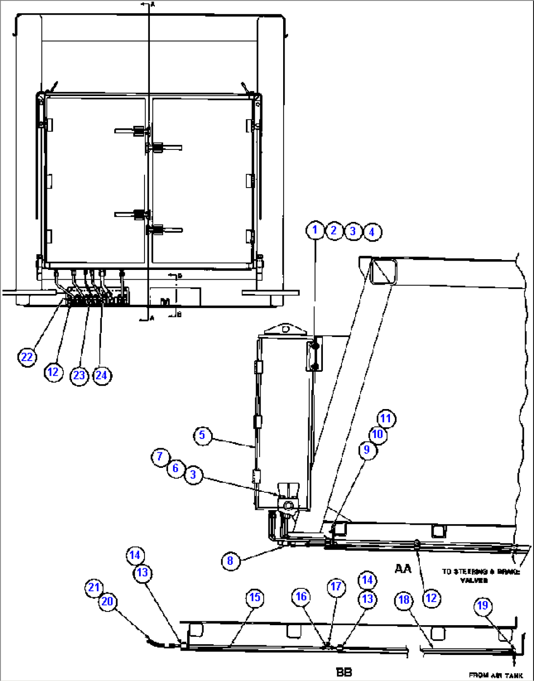 BRAKE CABINET/CAB PIPING