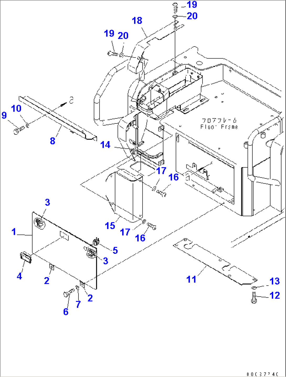 FLOOR FRAME (COVER) (CANOPY)(#30001-)