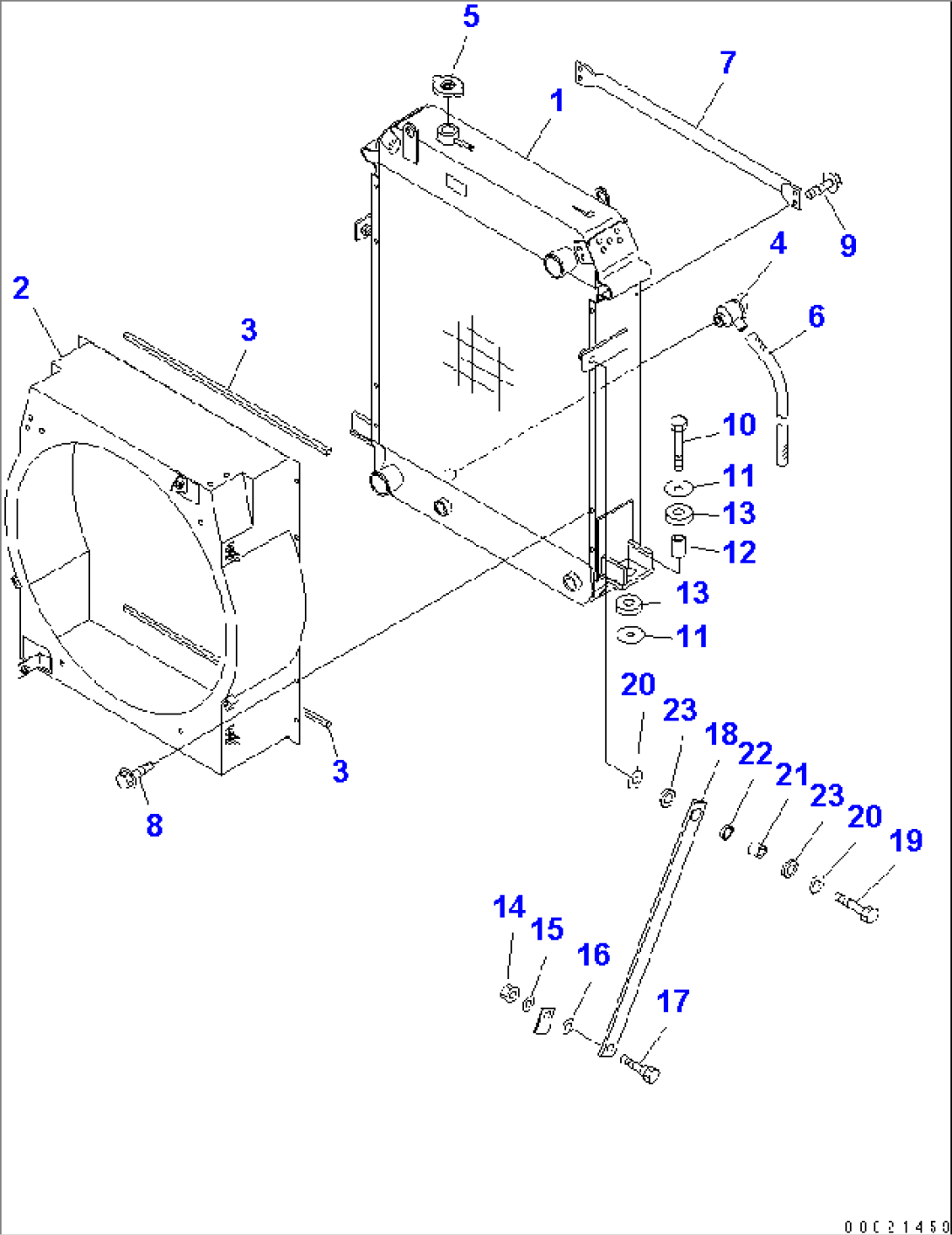 RADIATOR (RADIATOR AND MOUNTING PARTS) (D TYPE RADIATOR)(#11501-)