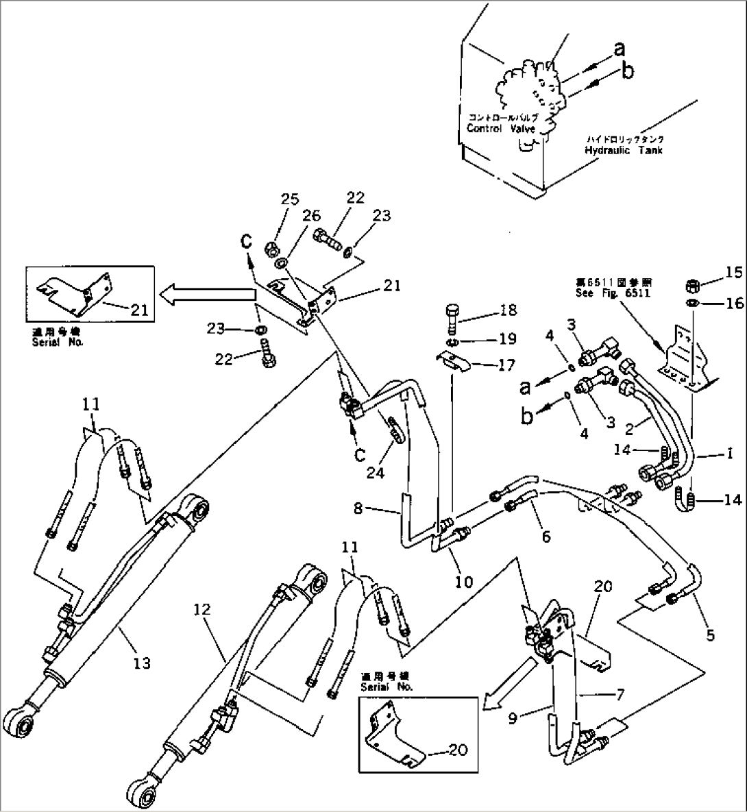 HYDRAULIC PIPING (DUMP CYLINDER LINE) (TBG SPEC.)