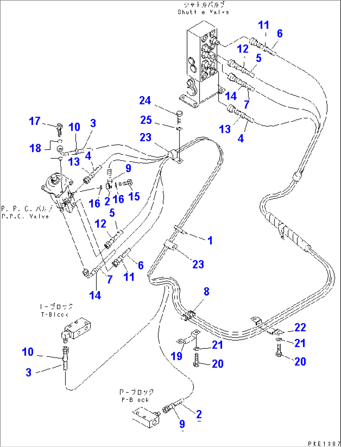 PPC WORK LINE (RIGHT STAND HOSE) (LOADER)(#30001-30162)