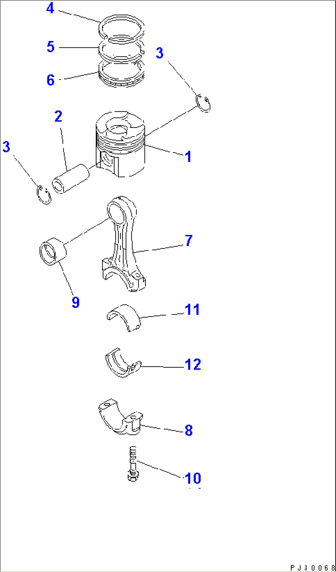 PISTON AND CONNECTING ROD