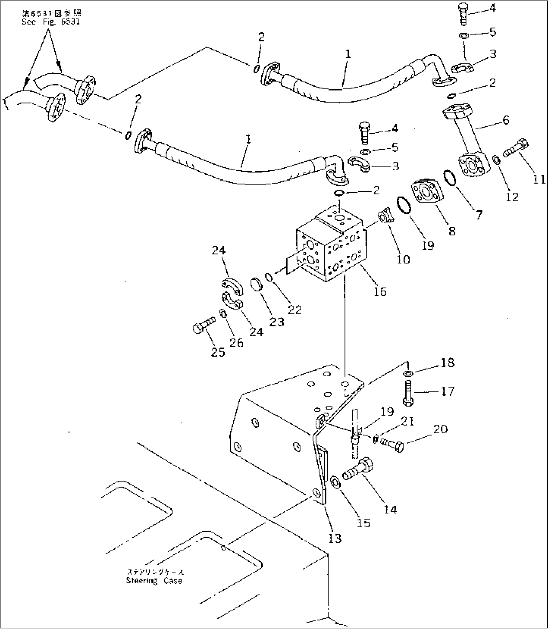 RIPPER CYLINDER PIPING (1/2) (FOR RIGID TYPE RIPPER)