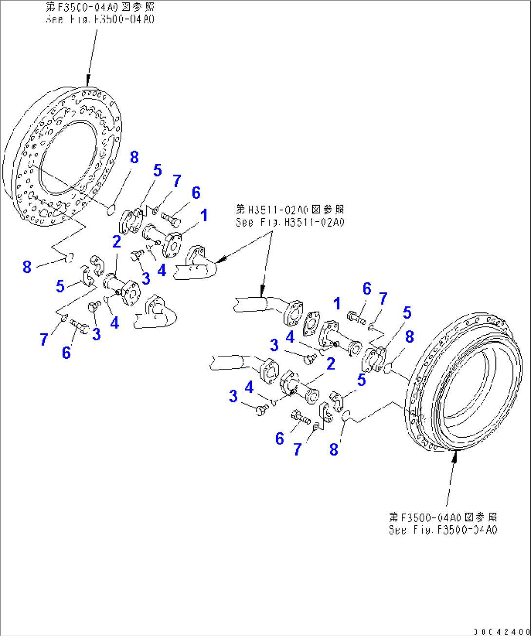 REAR AXLE (BRAKE COOLING TUBE)(#7001-)