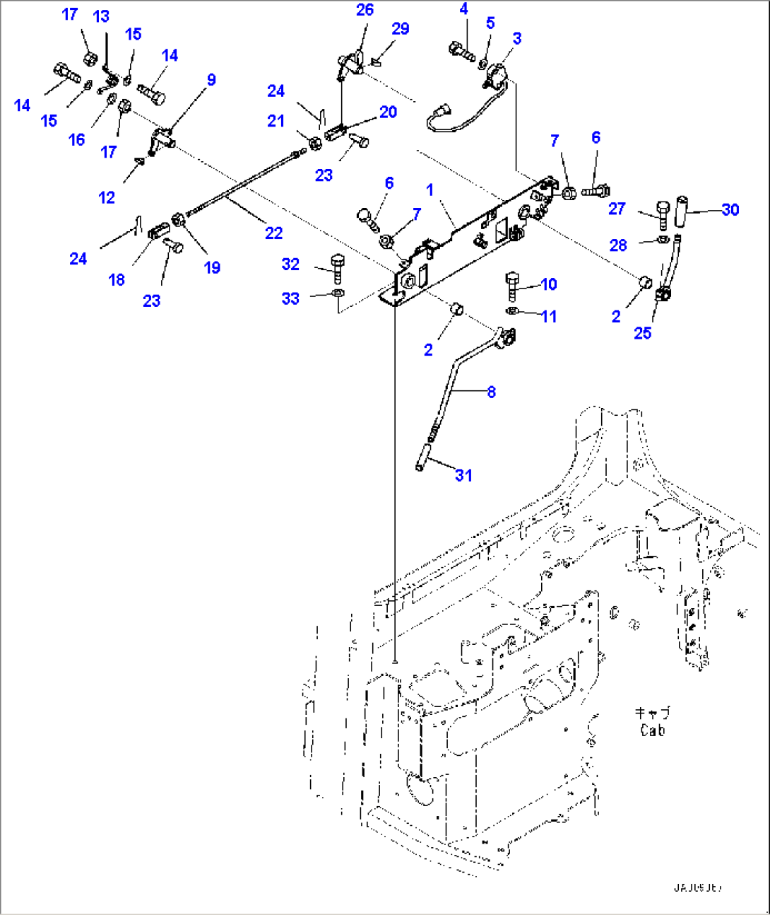 ROPS Cab, Work Equipment Lock Lever (#80850-82124)