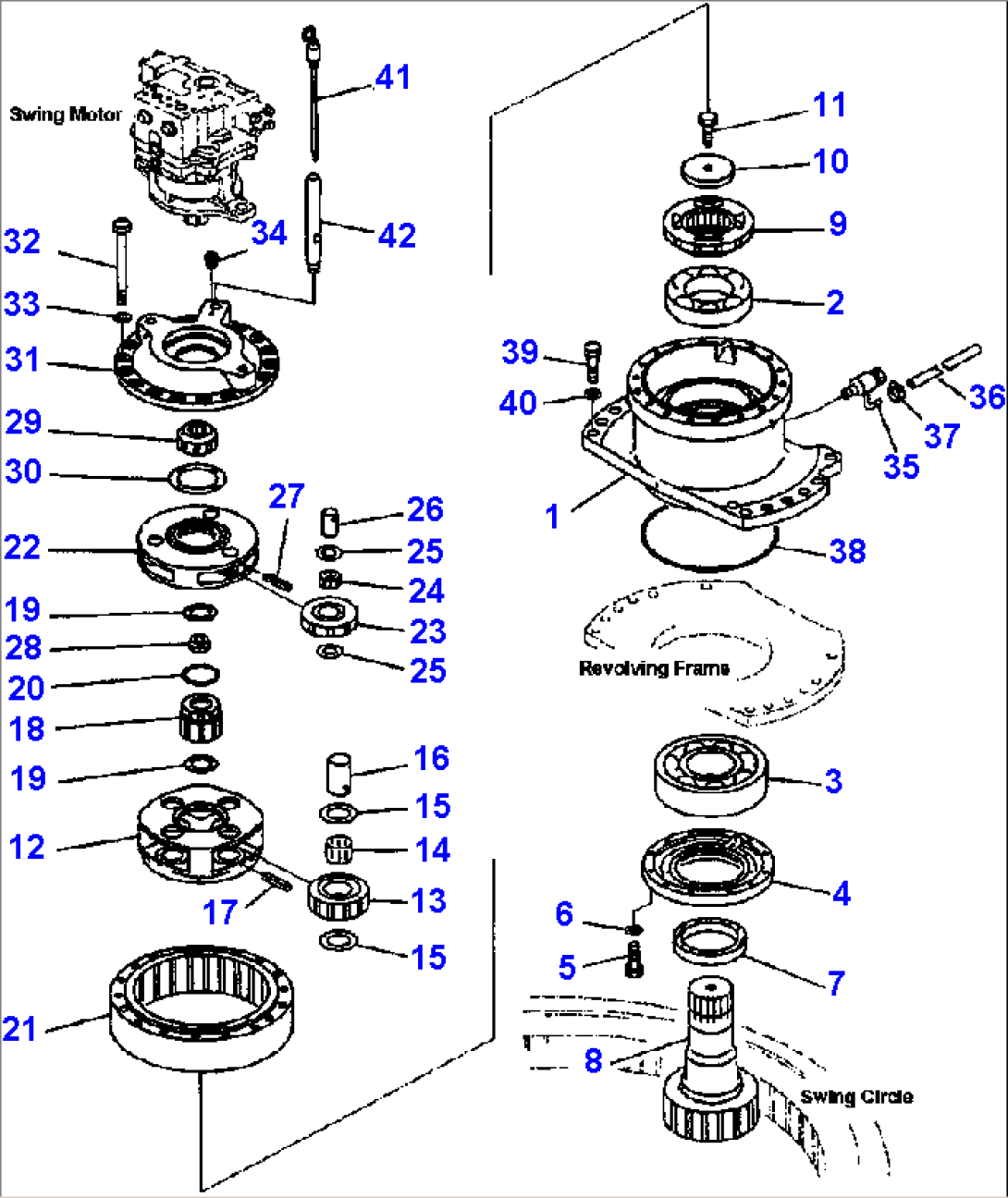 FIG. N1210-01A0 SWING MACHINERY - PC300LC-6 S/N A81058 AND DOWN