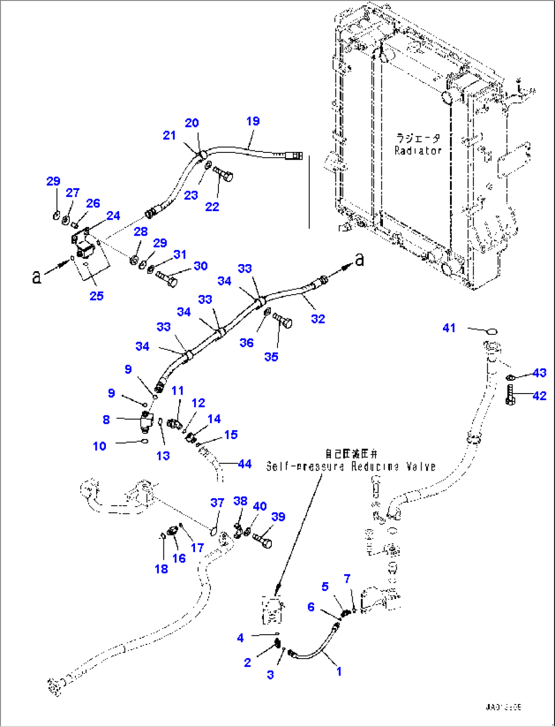 Hydraulic Oil Piping, Radiator Piping (#80001-)