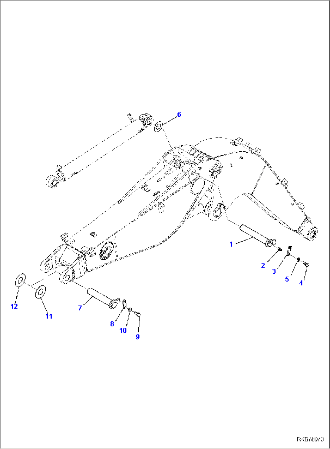 2-PIECE BOOM, FOR MACHINE WITH BOOM HOLDING VALVE, TOP PIN AND BOTTOM PIN (2/2)