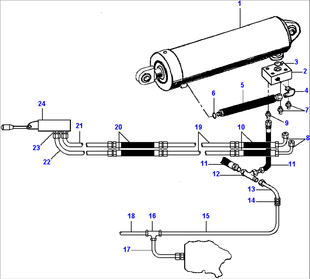 FIG. H0140-01A0 ACTUATOR LINES - REAR OUTRIGGER