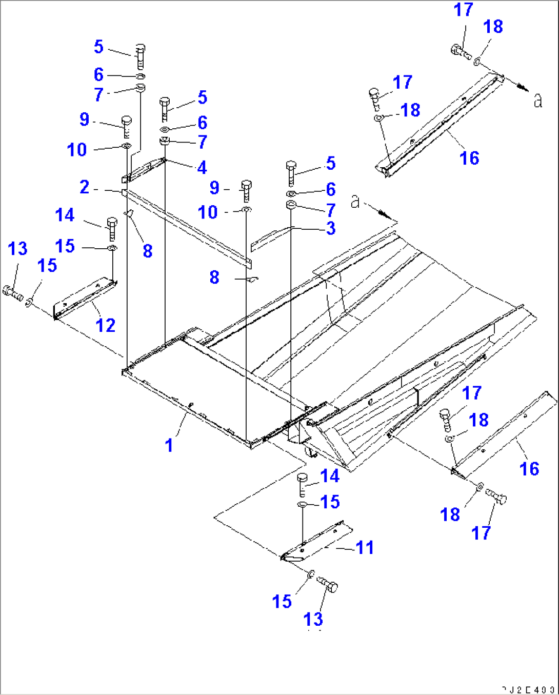 BODY (WITH SPILL GUARD AND PLATFORM GUARD) (CIVIL ENGINEERING SPEC.)