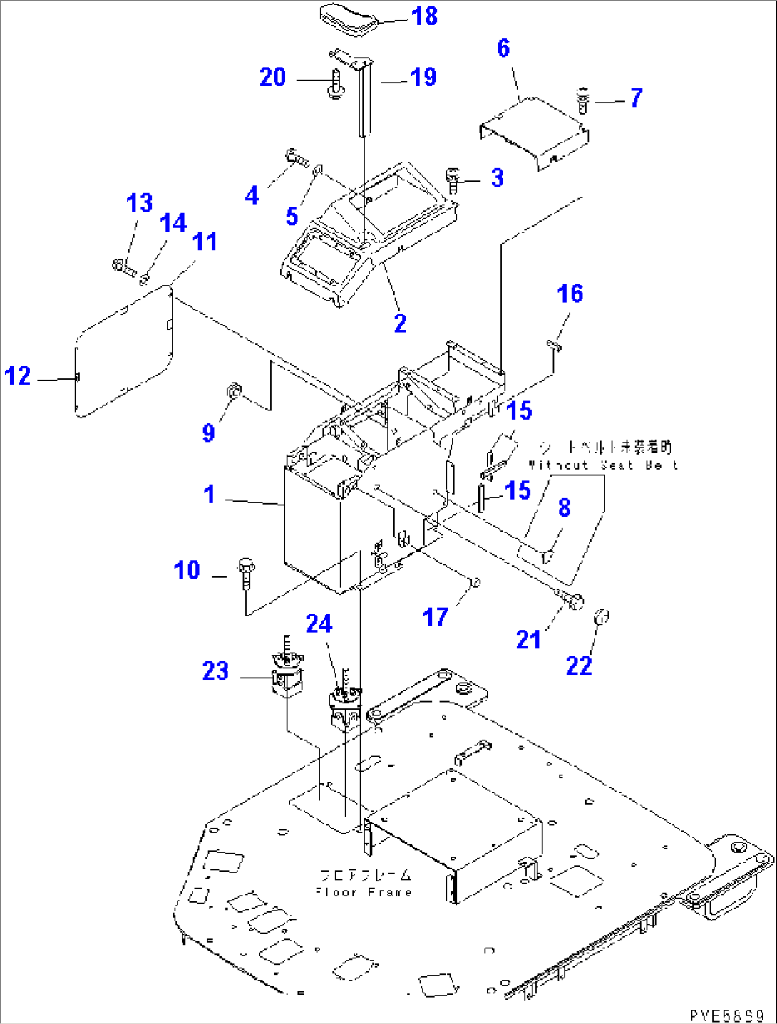 FLOOR (R.H. CONSOLE BOX) (WITH 3-SPOOL VALVE)(#53001-53999)