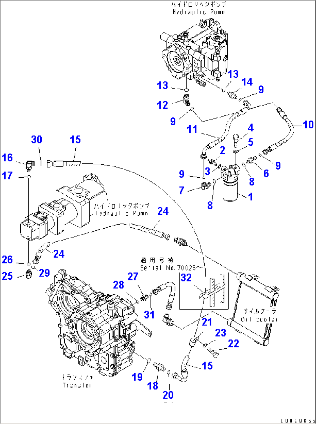 HST OIL LINE (FILTER AND TRANSFER LINE)(#70001-70569)