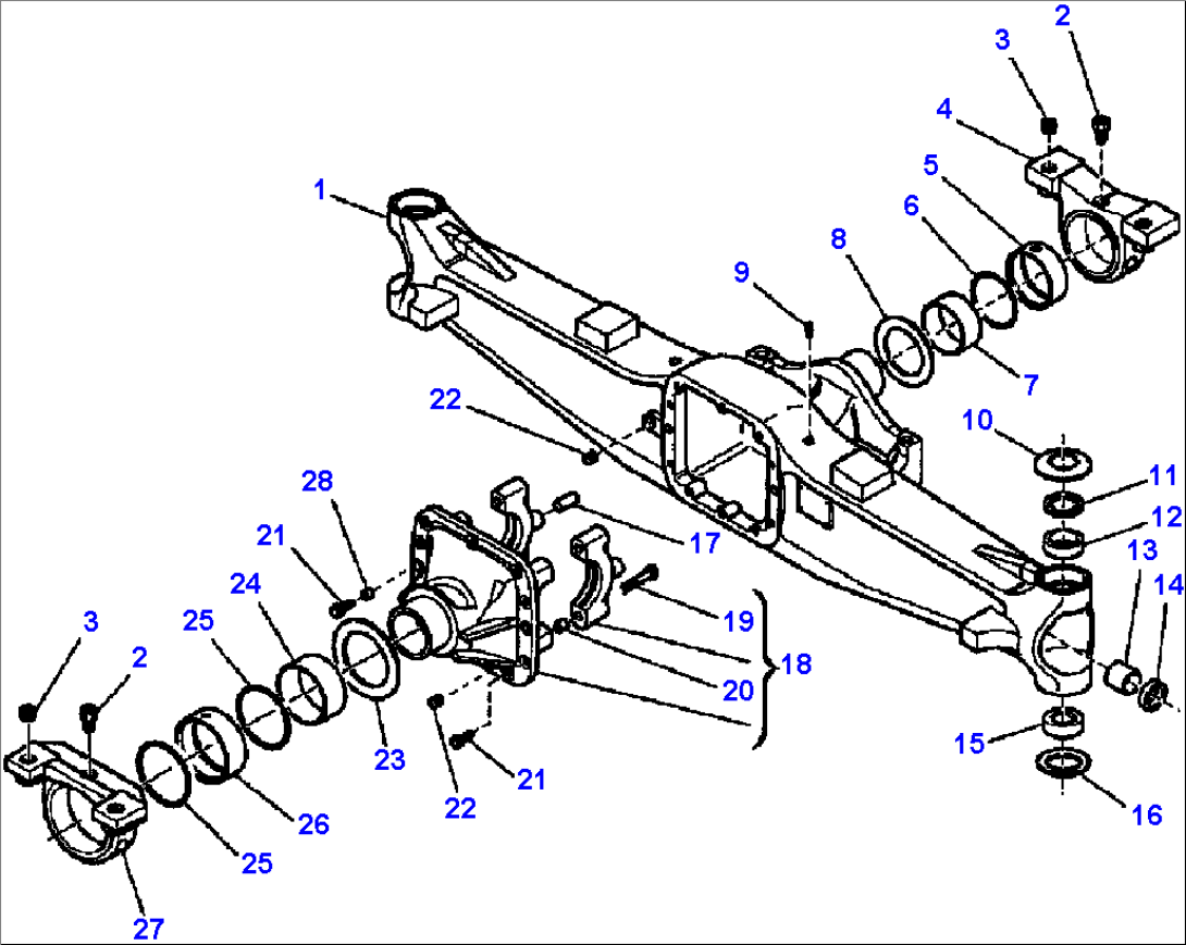 FIG. F3400-04A0 FRONT AXLE - HOUSING