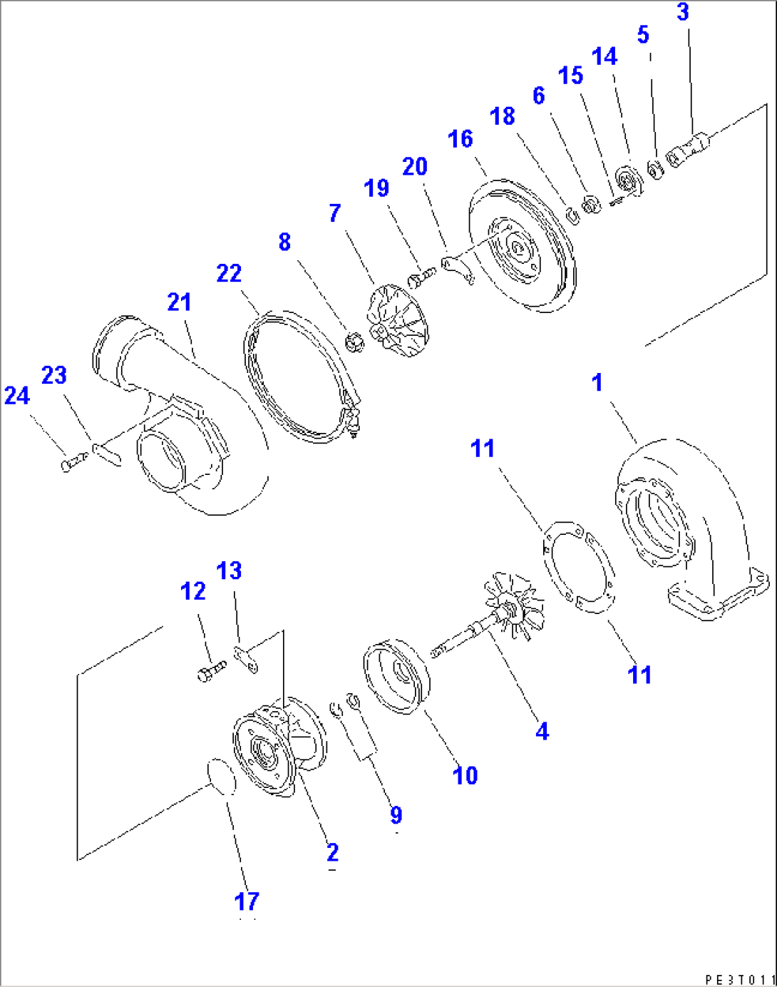 TURBOCHARGER (INNER PARTS)(#17630-)