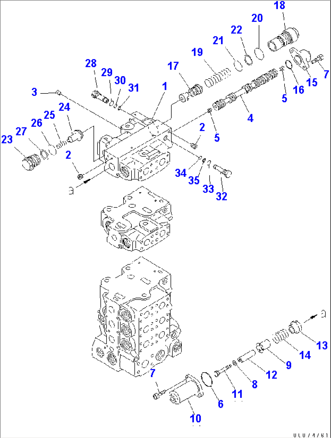 CONTROL VALVE (5-SPOOL) (7/9)(#1001-)