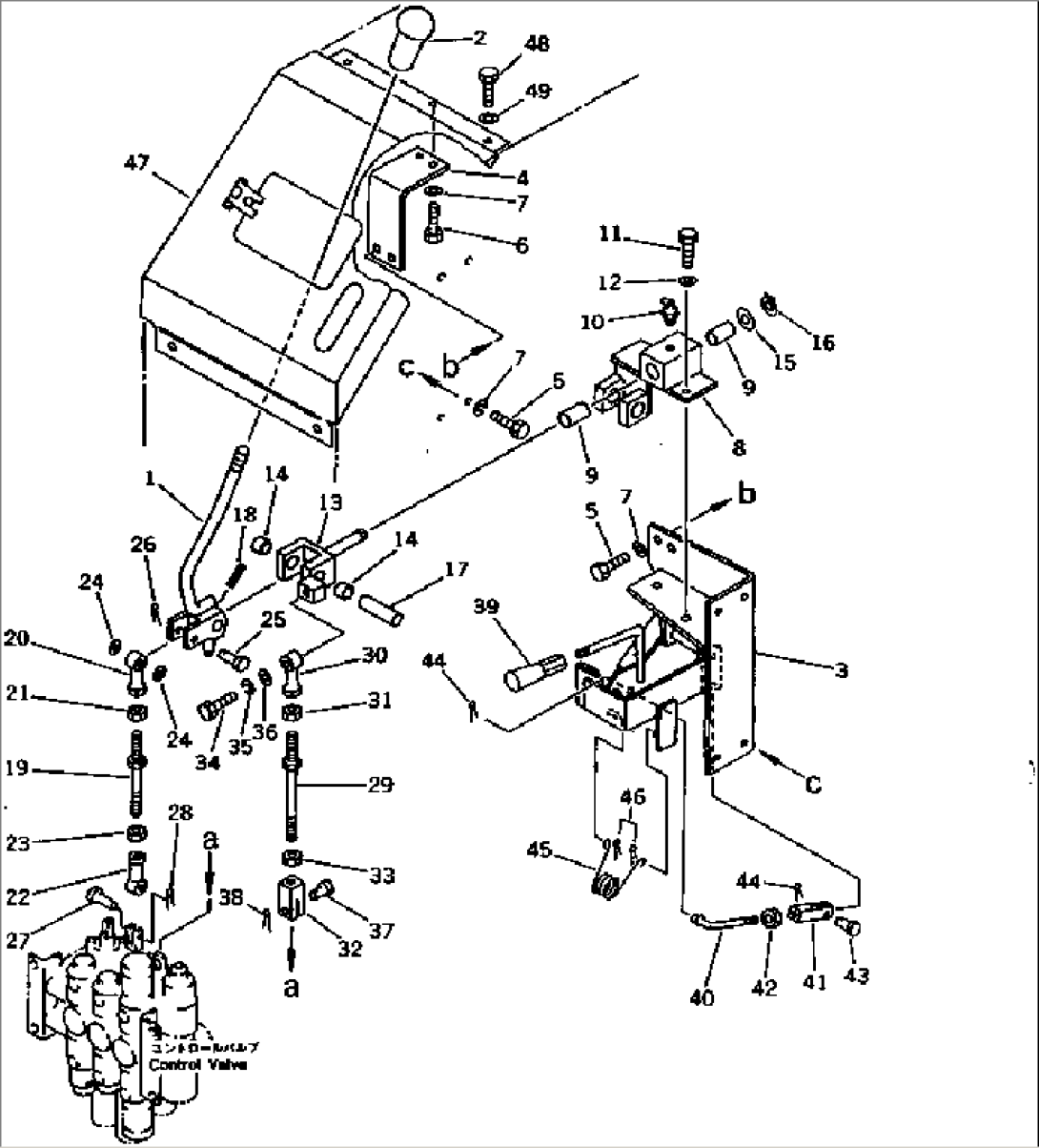 WORK EQUIPMENT CONTROL LEVER (1/2) (FOR 3-POINT HITCH)
