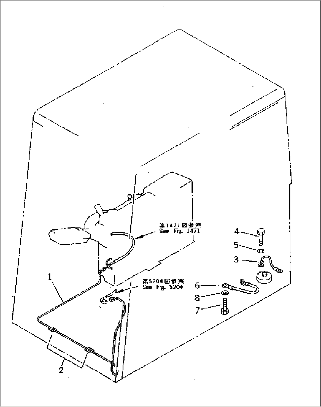 WIRING IN CAB (FOR WIPER MOTOR AND GROUND CONNECTION) (FOR WRIST CONTROL)