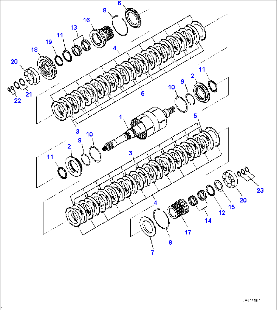 Torque Converter and Transmission, Forward Low Speed and Reverse Clutch (#7079-(102283))