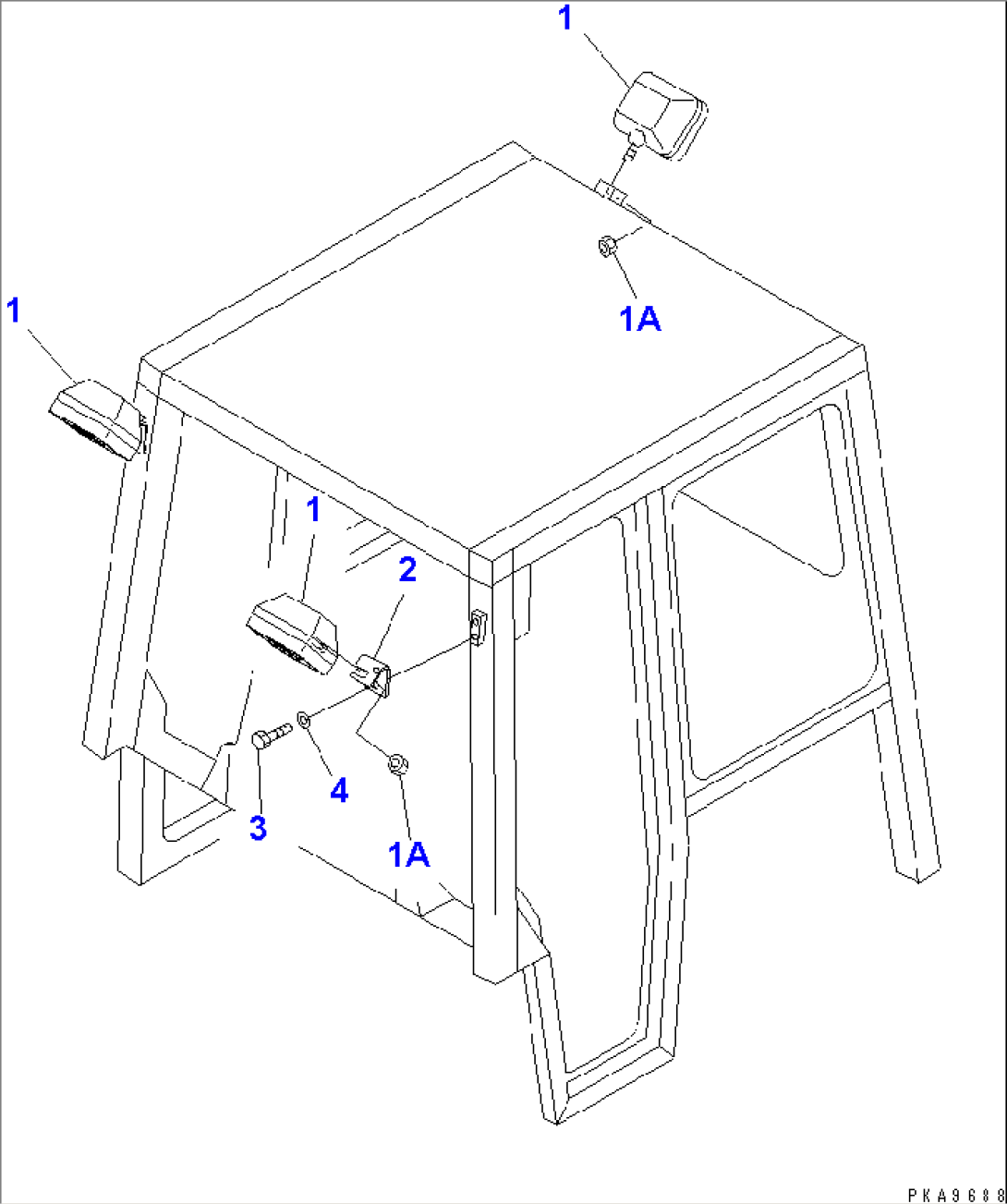 ADDITIONAL WORK LAMP (WITH STEEL CAB)