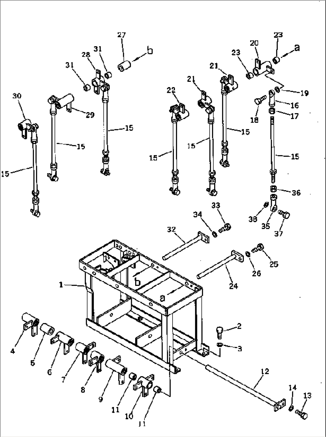 VALVE CONTROL LINKAGE (2/3) (FOR LONG LEVER CONTROL)(#21100-)