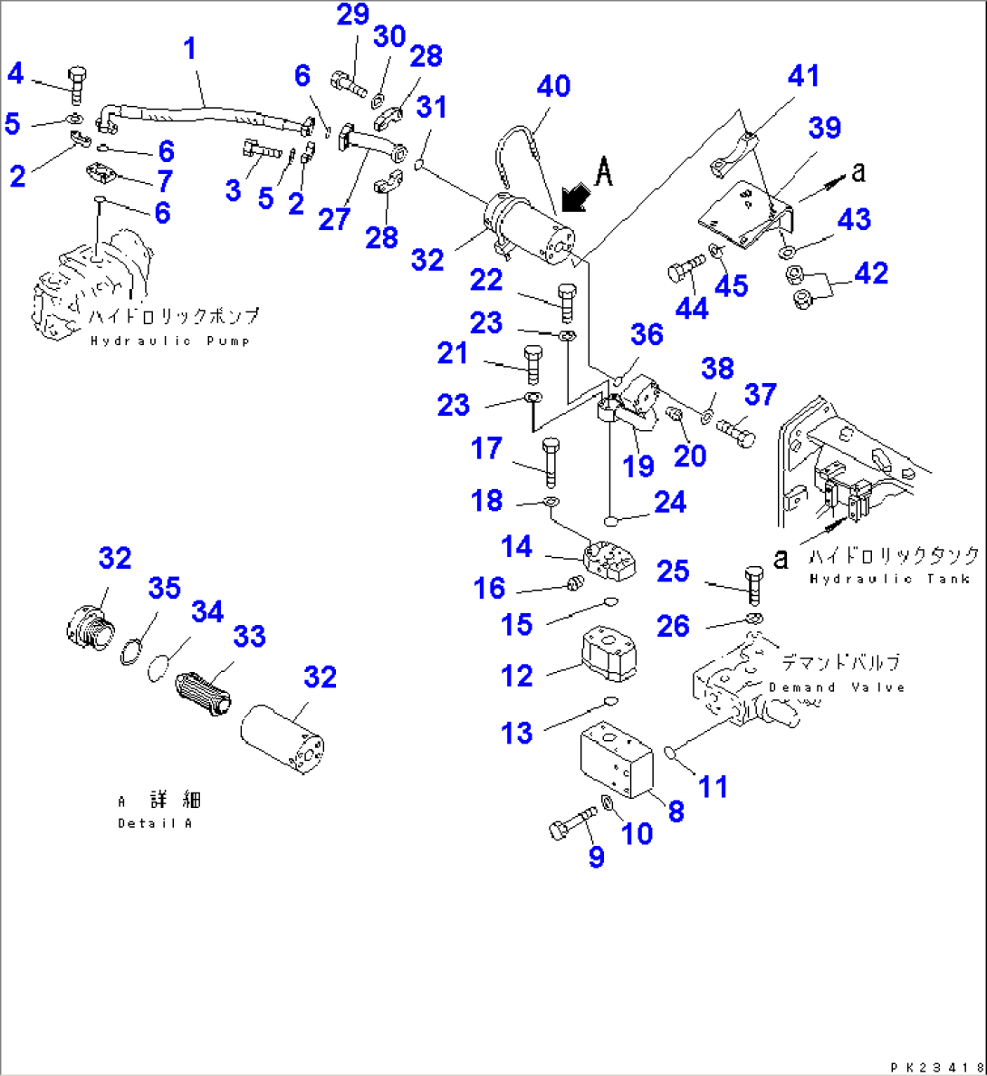 HYDRAULIC PIPING (2/5) (PUMP TO DEMAND VALVE) (2/2)(#4282-4406)