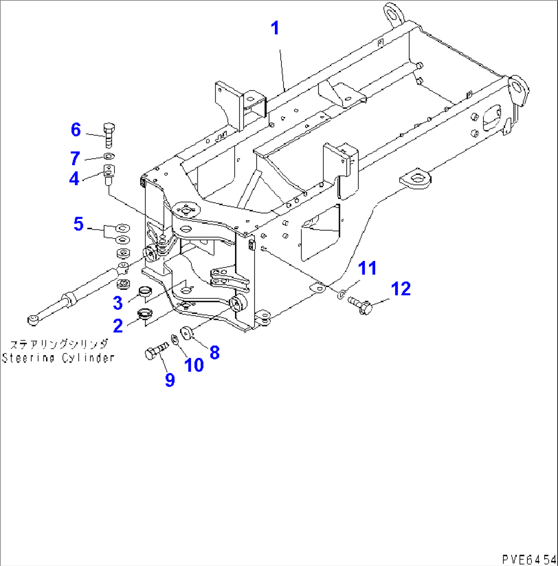 REAR FRAME (FRAME AND STEERING CYLINDER MOUNTING PARTS) (KOHAG¤ WITH ADDITIONAL COUNTER WEIGHT)