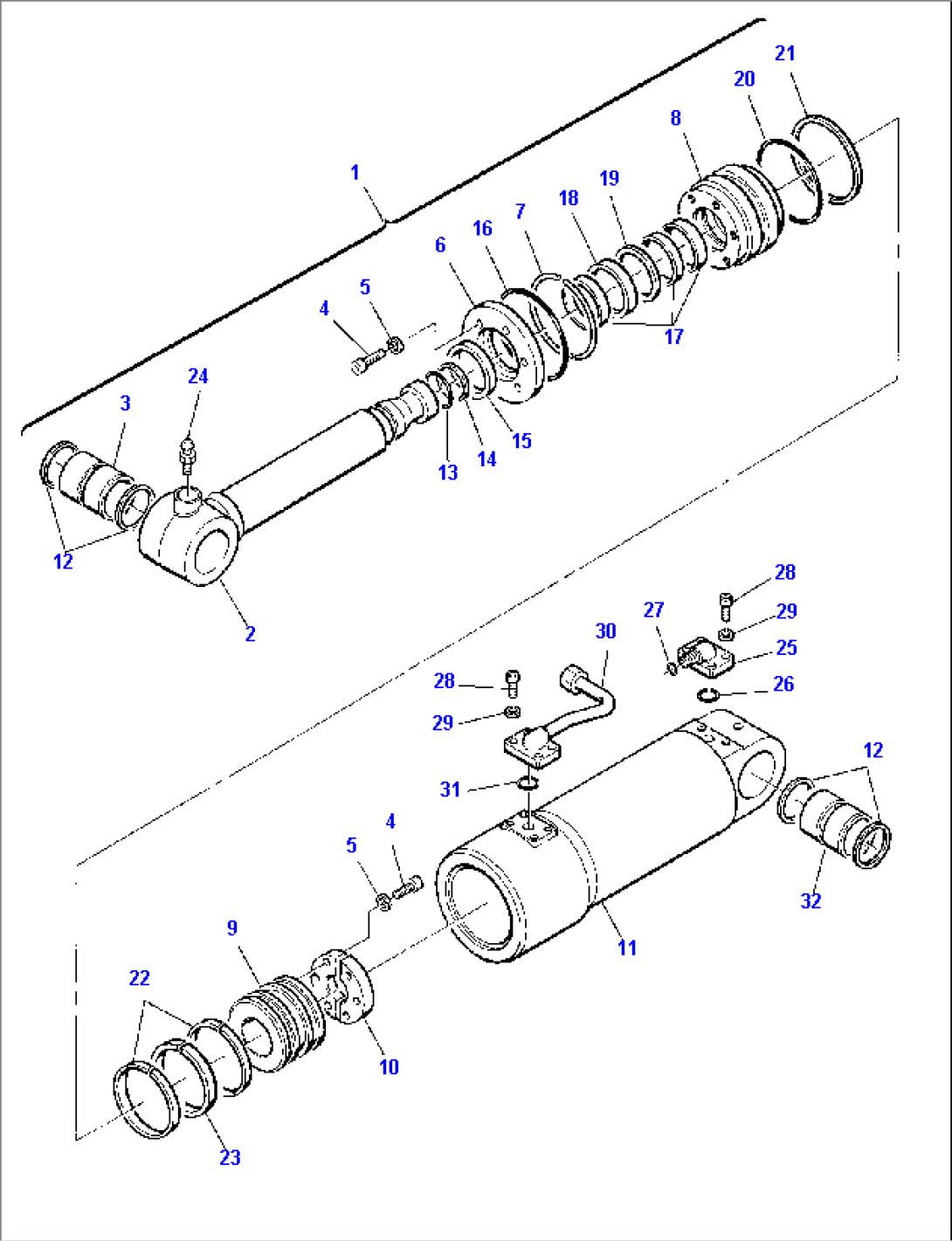 OUTRIGGER OR L.H. BLADE CYLINDER