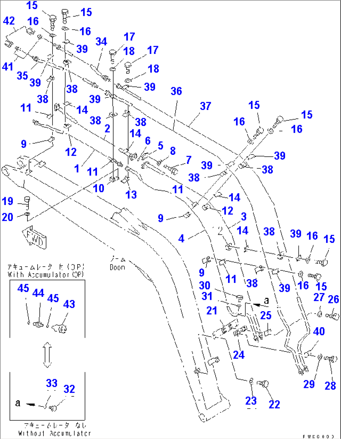 BOOM (ADDITIONAL LINE) (FOR 2-ACTUATER ATTACHMENT)(#54338-)