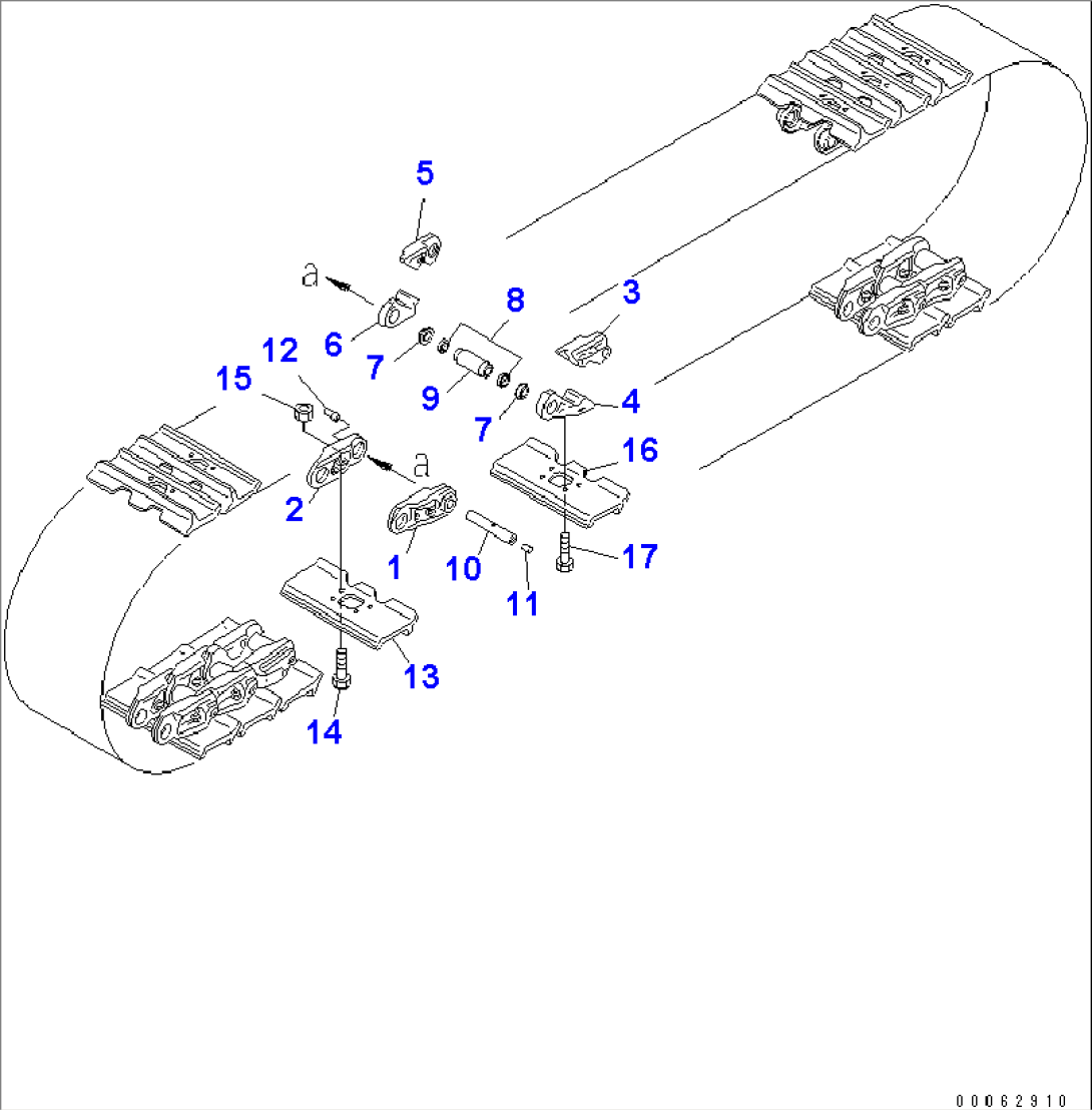 TRACK SHOE (LUBRICATE TYPE) (HEAVY DUTY) (610MM WIDE) (WITH TRAPEZOIDAL LARGE HOLE)(#69044-)