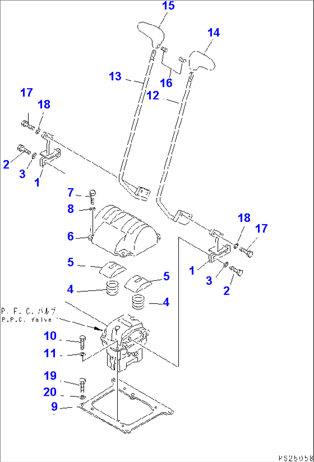 TRAVEL CONTROL LEVER AND LINKAGE(#1101-)
