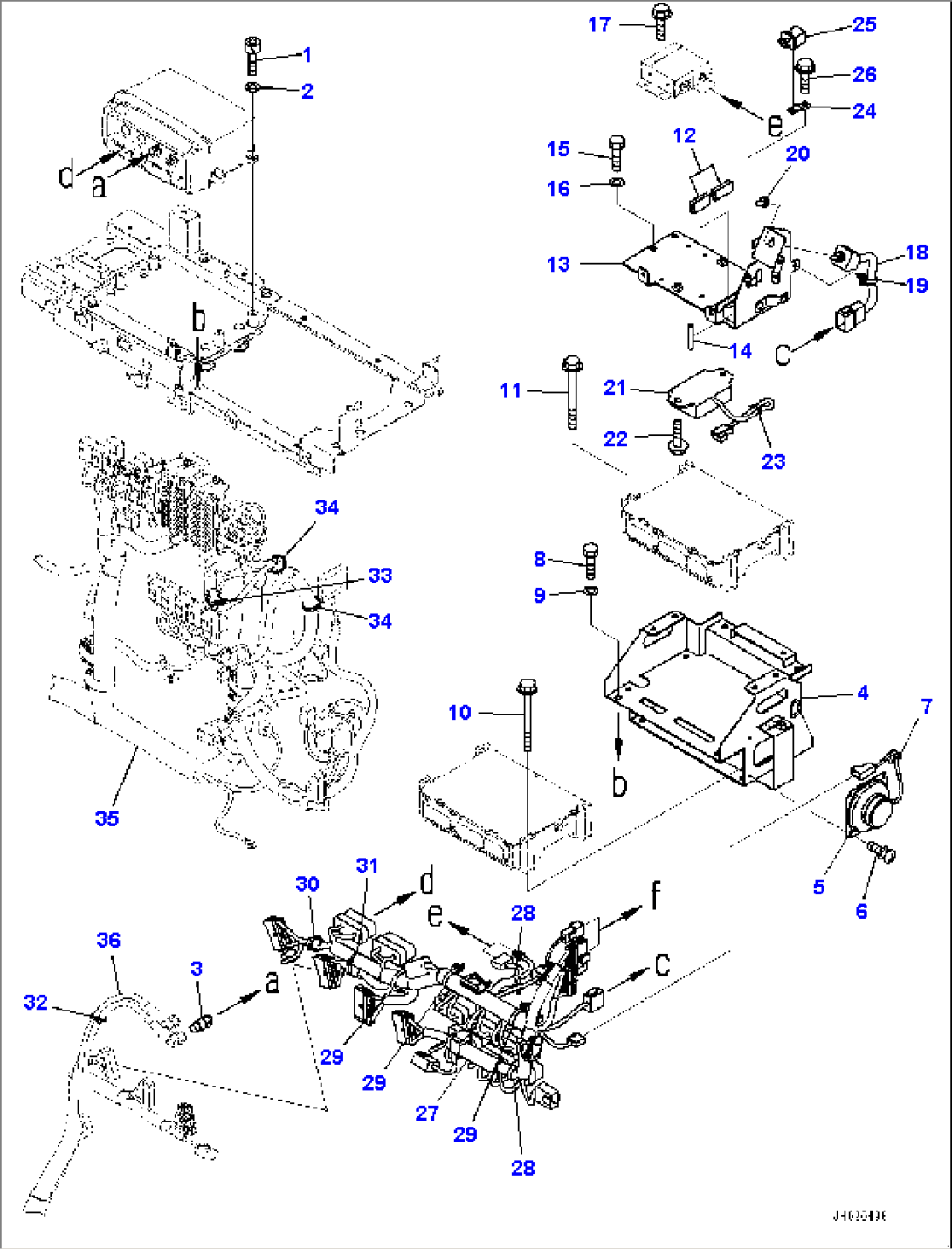 Cab, Rear Cover, Wiring Harness (#500470-)