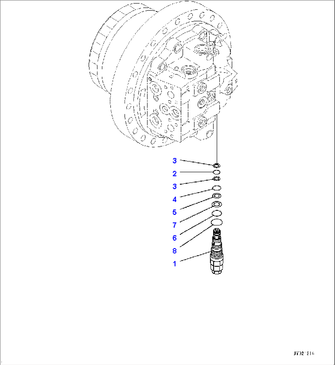 Travel Motor and Final Drive, Travel Motor, R.H. (2/3) (#75210-)
