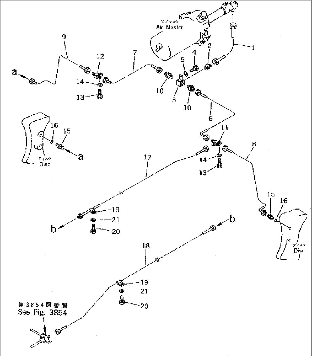 LOWER AIR PIPING (AIR MASTER TO CALIPER)(#1601-1861)