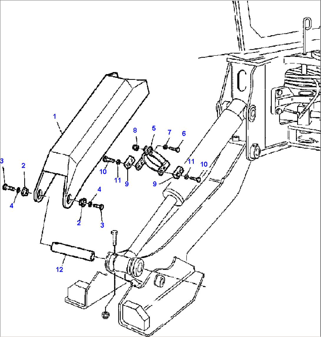 FIG. M7440-01A0 HORIZONTAL OUTRIGGER CYLINDER PROTECTION