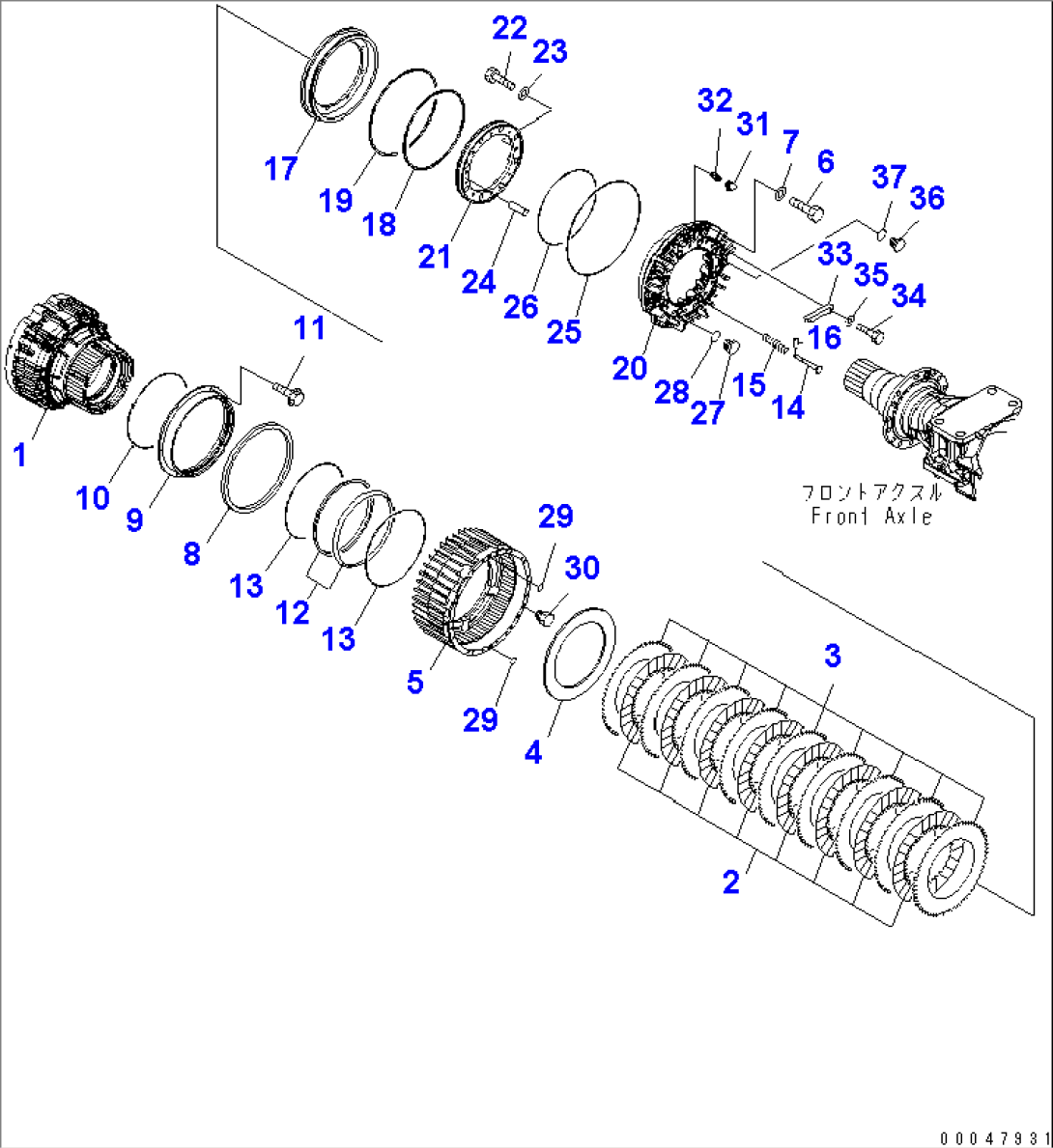 FRONT AXLE (FINAL DRIVE ASS